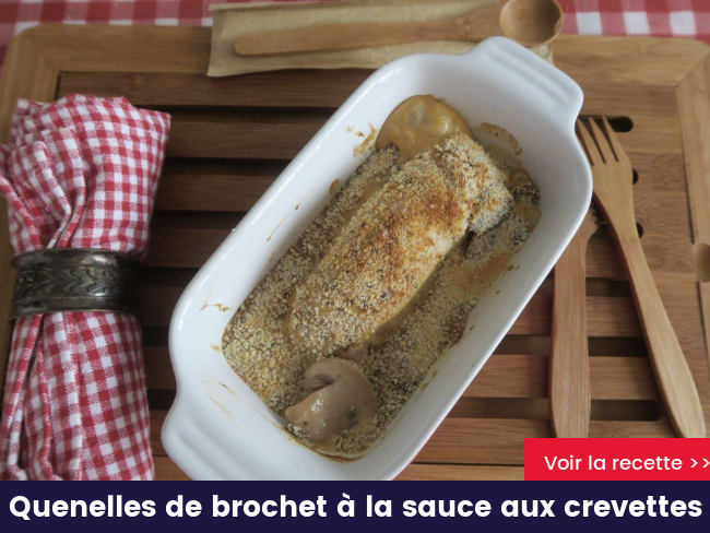 Quenelles de brochet à la sauce aux crevettes